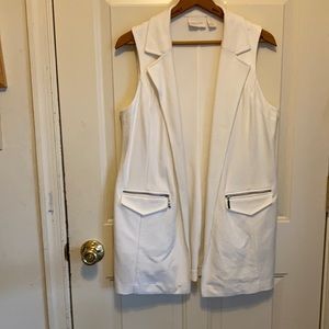 Chico’s ecru tunic length vest